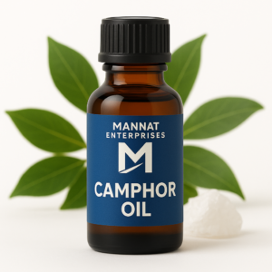 camphor oil, camphor essential oil, camphor oil for cold, camphor oil for pain, camphor oil for pooja, camphor oil for mosquitoes, buy camphor oil online, Cinnamomum camphora oil, MANNAT ENTERPRISES, natural decongestant oil, camphor oil India
