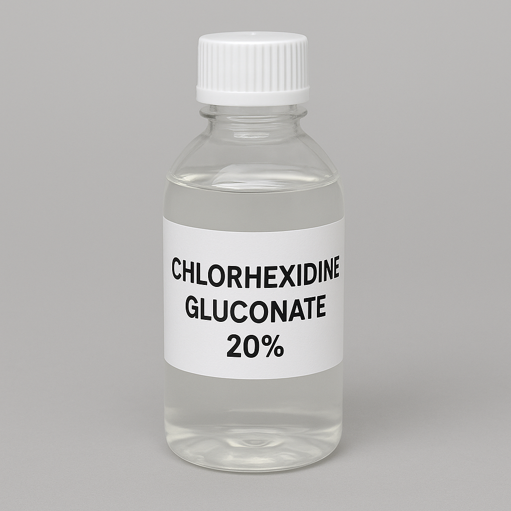 Buy Chlorhexidine Gluconate 20% Solution – High-Grade Antiseptic & Disinfectant Base | MANNAT ENTERPRISES