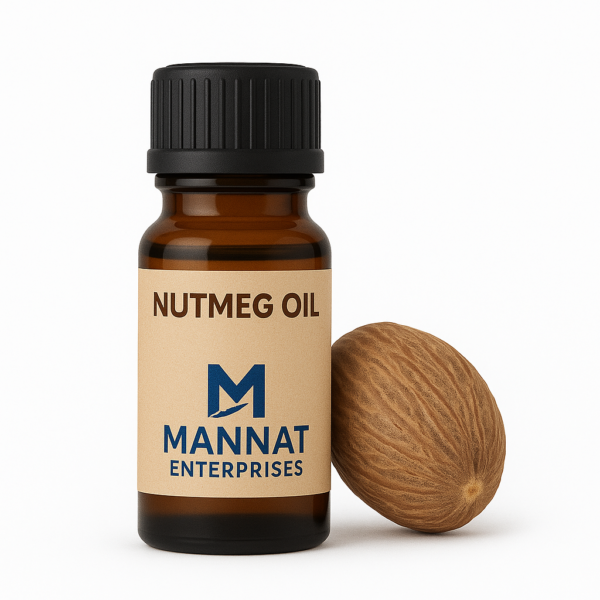nutmeg essential oil, myristica fragrans oil, pain relief oil, oil for sore muscles, nutmeg oil for skin, detox face oil, diffuser oil for focus, oil for stress relief, mannat enterprises nutmeg oil, third party essential oil supplier, anti-acne oil, warming massage oil