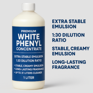 high strength phenyl concentrate, alphox 200 phenyl formula, commercial white disinfectant, bulk white phenyl base, floor cleaner concentrate, 15% alphox white phenyl
