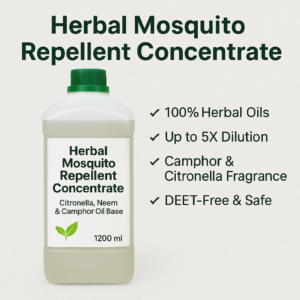 herbal mosquito repellent concentrate, citronella neem spray base, camphor mosquito repellent, natural mosquito repellent, anti mosquito herbal base, deet free pest spray