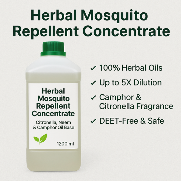 herbal mosquito repellent concentrate, citronella neem spray base, camphor mosquito repellent, natural mosquito repellent, anti mosquito herbal base, deet free pest spray