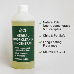 herbal floor cleaner concentrate, neem lemongrass disinfectant, eucalyptus cleaner base, non toxic floor cleaner, eco friendly floor cleaning liquid, natural phenyl base
