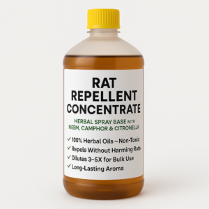rat repellent concentrate, herbal rodent repellent, natural rat spray base, neem camphor rodent protection, car engine rat control, mouse spray concentrate