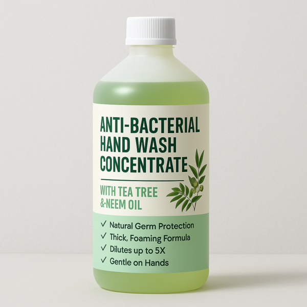 antibacterial hand wash concentrate, tea tree neem hand soap base, foaming herbal hand wash, third party hand wash refill, germ protection liquid soap