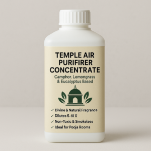 temple air purifier concentrate, camphor lemongrass spray base, herbal pooja room fragrance, natural meditation spray, ayurvedic air freshener concentrate