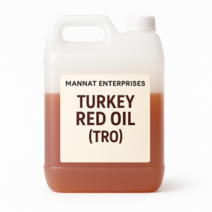 Turkey Red Oil (TRO) container by MANNAT ENTERPRISES with bold label and reddish liquid inside white can
