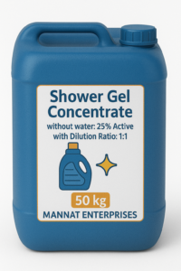 Shower Gel Concentrate – 50kg | Dilutes 1:1 | Skin Friendly & Foaming | MANNAT ENTERPRISES