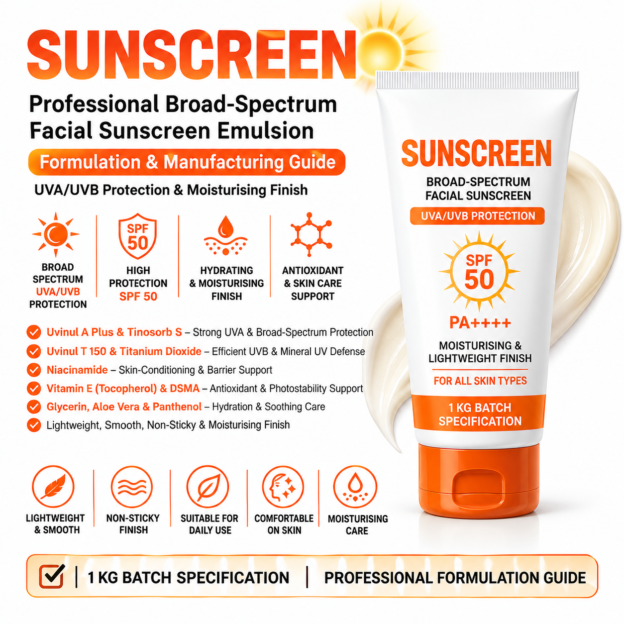 Sunscreen Formula, Sunscreen Formulation, Sunscreen Manufacturing Formula, Sunscreen Making Formula, Facial Sunscreen Formula, Broad Spectrum Sunscreen, UVA UVB Sunscreen Formula, SPF Sunscreen Formula, UV Protection Formula, Sunscreen Cream Formula, Sunscreen Emulsion Formula, Organic Mineral Sunscreen Formula, Uvinul A Plus Sunscreen, Uvinul T 150 Sunscreen, Tinosorb S Sunscreen, Titanium Dioxide Sunscreen, Niacinamide Sunscreen Formula, Moisturising Sunscreen Formula, Professional Sunscreen Formula, Cosmetic Sunscreen Formula, Skincare Formulation, Cosmetic Manufacturing Formula, Sunscreen Formula PDF, Skincare Formula PDF, Private Label Sunscreen Formula, Cosmetic Manufacturing Guide, Digital Formula Download, Professional Formula PDF, Beauty Product Formulation, Mannat Enterprises