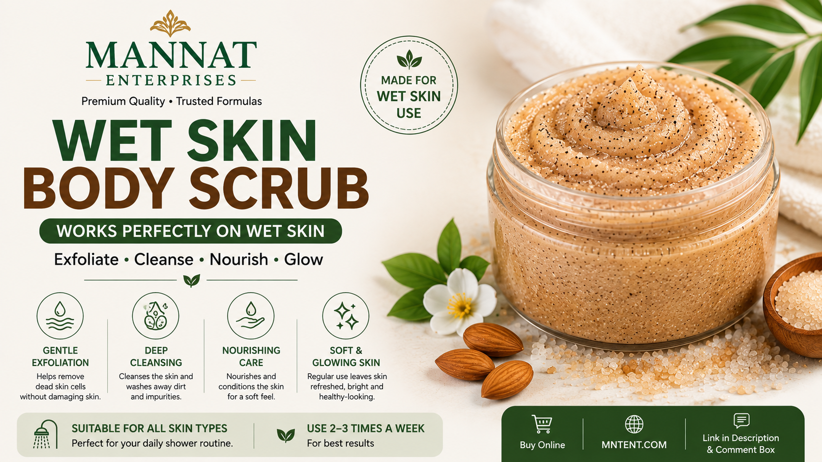 wet skin body scrub, body scrub formula, body scrub formulation, body scrub manufacturing, body scrub making process, 1 kg body scrub formula, sugar body scrub, wet skin scrub formula, shower body scrub, exfoliating body scrub, cosmetic formulation, cosmetic manufacturing, body care products, skincare formulation, private label body scrub, body scrub business, homemade body scrub, professional body scrub, sugar scrub formulation, Mannat Enterprises