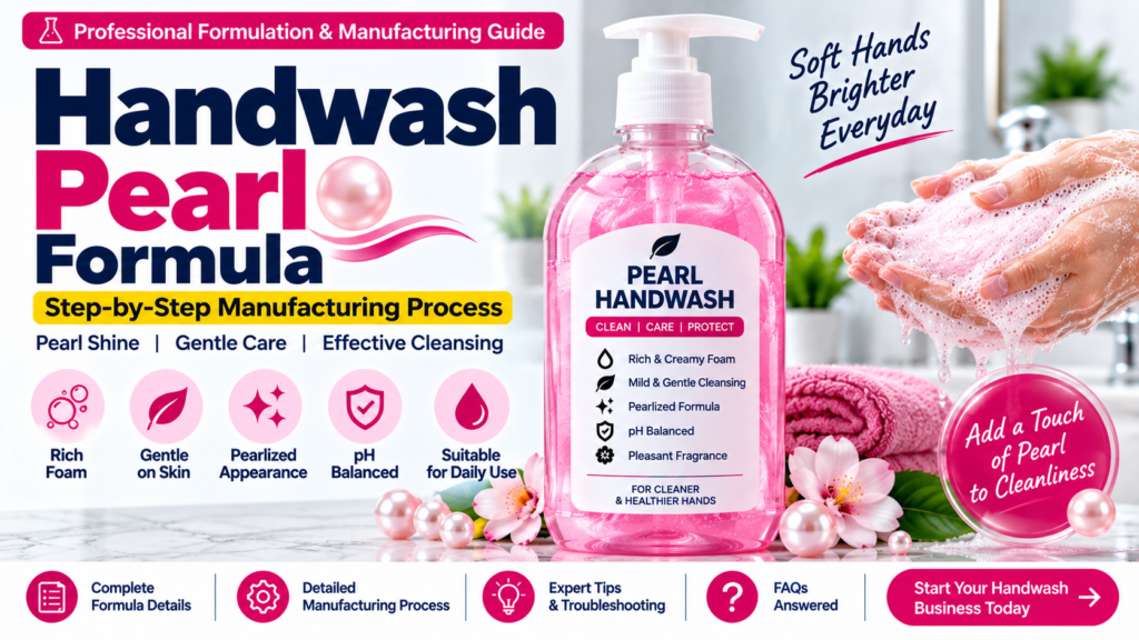 handwash pearl formula, pearl handwash making formula, pearl handwash manufacturing, handwash formulation, SLES 70 handwash formula, CDEA handwash formula, EGMS handwash, CMEA handwash, liquid handwash manufacturing, pearl handwash business