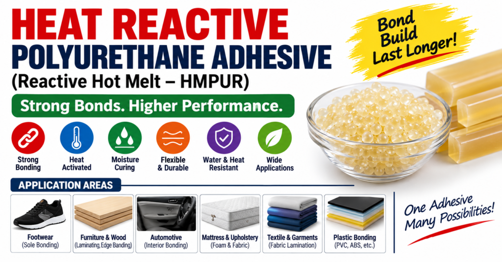 Heat Reactive Polyurethane Adhesive, HMPUR, Reactive PU Hot Melt, Polyurethane Adhesive, PU Hot Melt Adhesive, Reactive Hot Melt Adhesive, Polyurethane Glue, Industrial Adhesive, Hot Melt Adhesive Formula, PU Adhesive Formula, Footwear Adhesive, Textile Adhesive, Wood Adhesive, Automotive Adhesive, Furniture Adhesive, Industrial Adhesive Manufacturing, Adhesive Manufacturing Formula, Chemical Formulation, Adhesive Technology