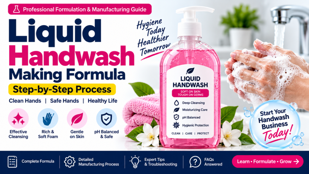 liquid handwash making formula, handwash liquid formulation, handwash manufacturing process, handwash formula, SLES handwash formula, ALS handwash formula, CAPB handwash formulation, coco glucoside handwash, CMEA handwash formula, liquid handwash business, handwash manufacturing formula, hand wash liquid ingredients