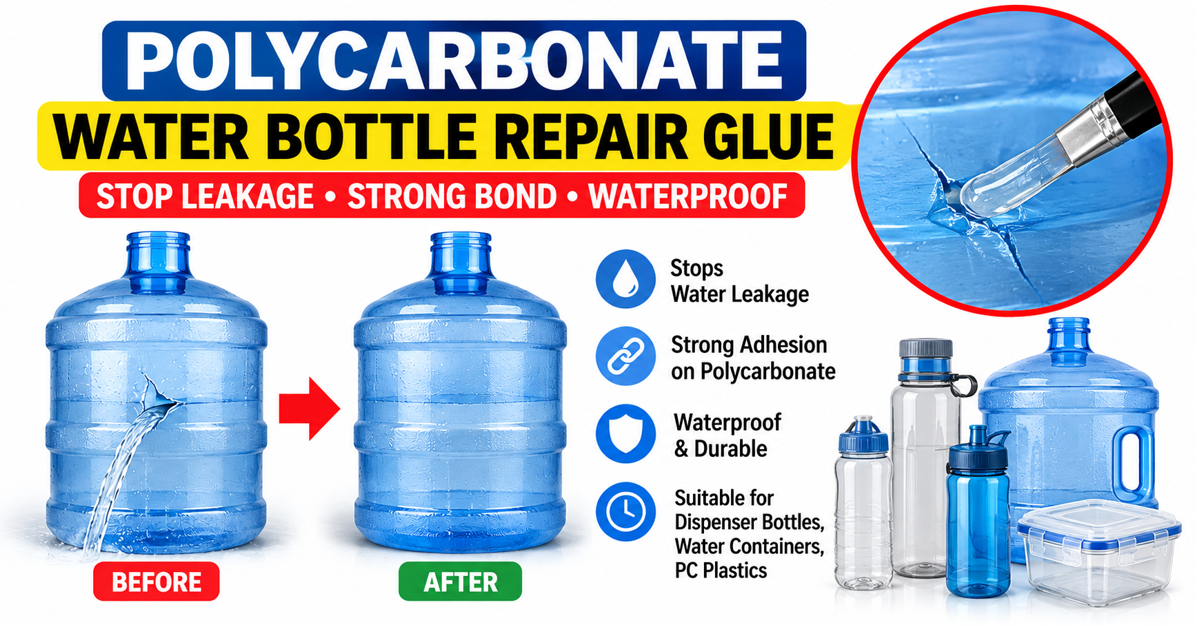 polycarbonate glue, polycarbonate adhesive, polycarbonate repair glue, water bottle repair glue, water dispenser bottle repair, water bottle leakage repair, plastic repair glue, plastic adhesive, PC plastic adhesive, PU adhesive, polyurethane adhesive, 2K PU adhesive, two component adhesive, waterproof plastic glue, waterproof adhesive, plastic crack repair, bottle crack repair, dispenser bottle repair, water container repair, polycarbonate bonding, PC plastic bonding, PU glue formula, adhesive formulation, glue making formula, adhesive manufacturing, plastic repair adhesive, industrial adhesive, waterproof glue formulation, chemical formulation, polycarbonate bottle repair