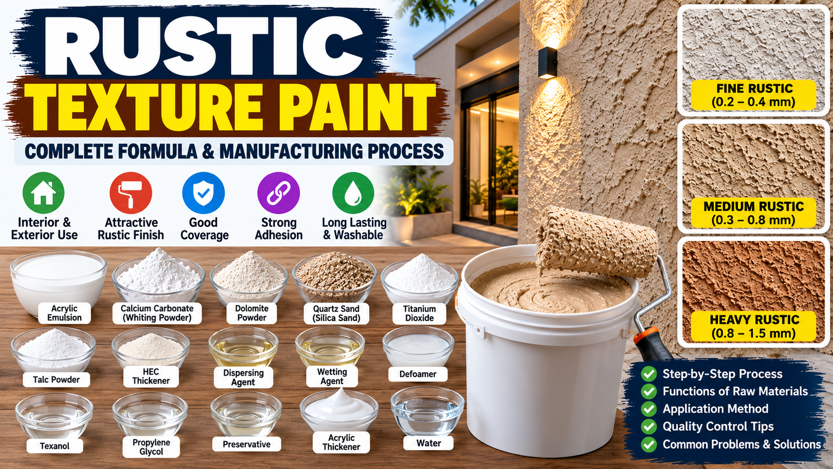 How to Make Rustic Texture Paint: Complete 1 KG Formula & Manufacturing Process